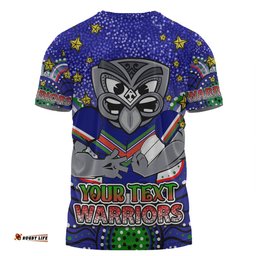 Amazing Aussie New Zealand Warriors Custom Custom With Aboriginal Inspired Style Of Dot Painting Patterns  T-shirt