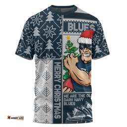 Amazing Aussie Carlton Merry Christmas Knit Style Festive Spirit T-shirt