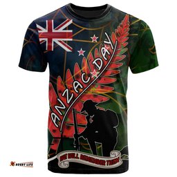 Amazing Aussie New Zealand Anzac Day T Shirt Anzac Day "We Will Remember Them" Camouflage Curve Patterns T Shirt T-shirt