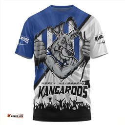 Amazing Aussie North Melbourne Breaking Through Fan Design T-shirt