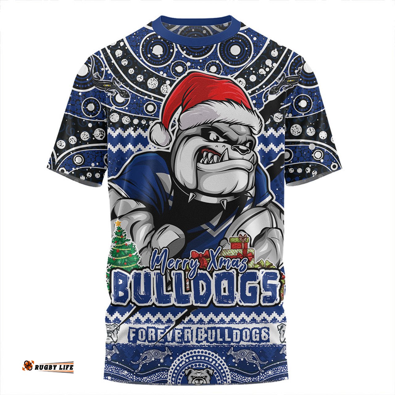 Amazing Aussie Canterbury Bankstown Bulldogs Aboriginal Xmas Special Ugly Christmas Style T-shirt