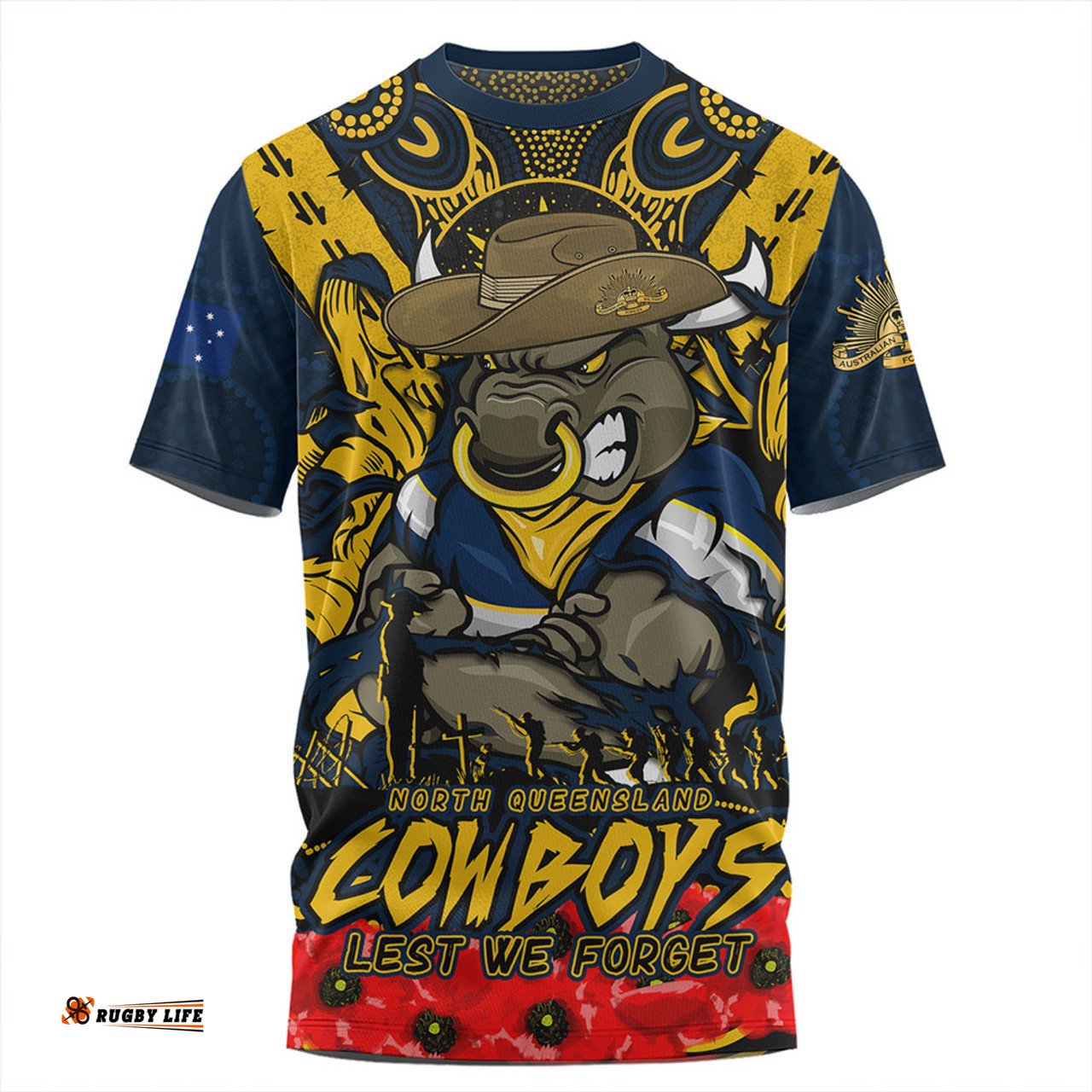 Amazing Aussie North Queensland Cowboys Ripped Legacy Of The Game The ANZAC Spirit Lives On T-shirt