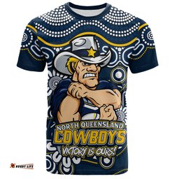 Amazing Aussie North Queensland Cowboys Aboriginal Inspired Tough Fan Rugby For Life T-shirt