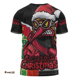Amazing Aussie Essendon Santa Scoring Touchdown On Christmas Game Day T-shirt