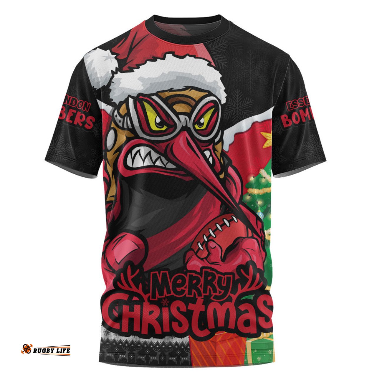 Amazing Aussie Essendon Santa Scoring Touchdown On Christmas Game Day T-shirt