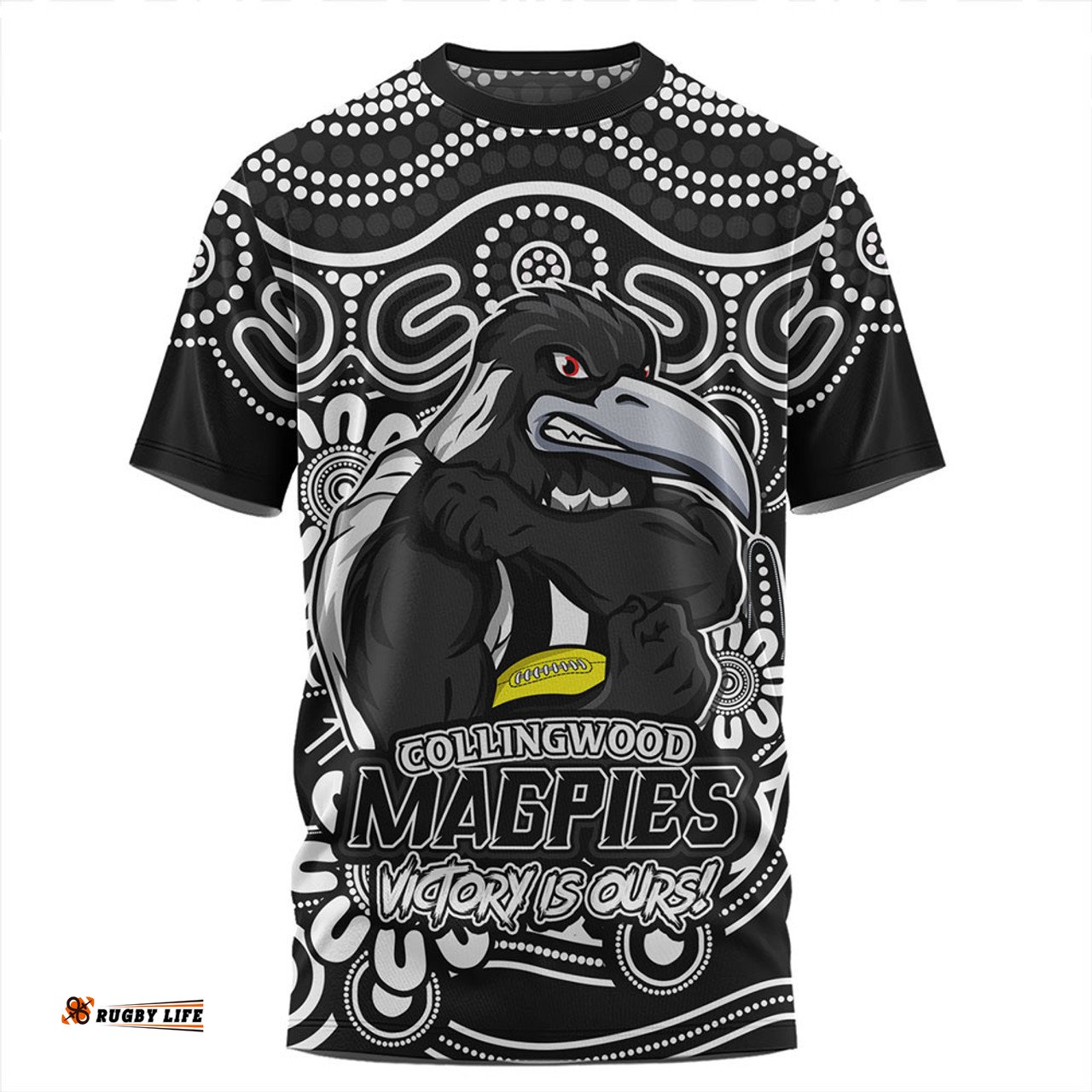 Amazing Aussie Collingwood Aboriginal Inspired Tough Fan Football For Life T-shirt