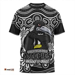 Amazing Aussie Collingwood Aboriginal Inspired Tough Fan Football For Life T-shirt