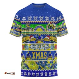 Amazing Aussie Parramatta Eels Christmas Aboriginal Custom Indigenous Knitted Ugly Xmas Style  T-shirt