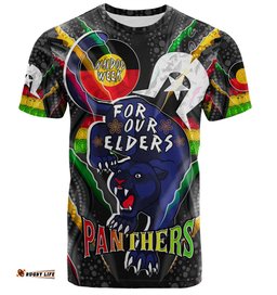Amazing Aussie Penrith Panthers Naidoc Week Custom Penrith Panthers Naidoc Week For Our Elders Australian Indigenous Dot Art  T-shirt