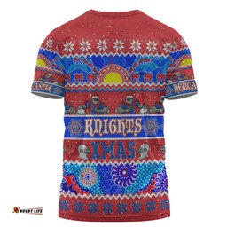 Amazing Aussie Newcastle Knights Christmas Aboriginal Custom Indigenous Knitted Ugly Xmas Style  T-shirt