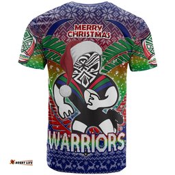 Amazing Aussie New Zealand Warriors Christmas Custom New Zealand Warriors Merry Christmas With Snowflake Pattern  T-shirt