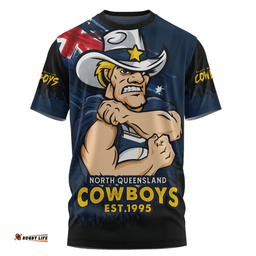 Amazing Aussie North Queensland Cowboys Heart Of A Fighter Tough And Fearless T-shirt