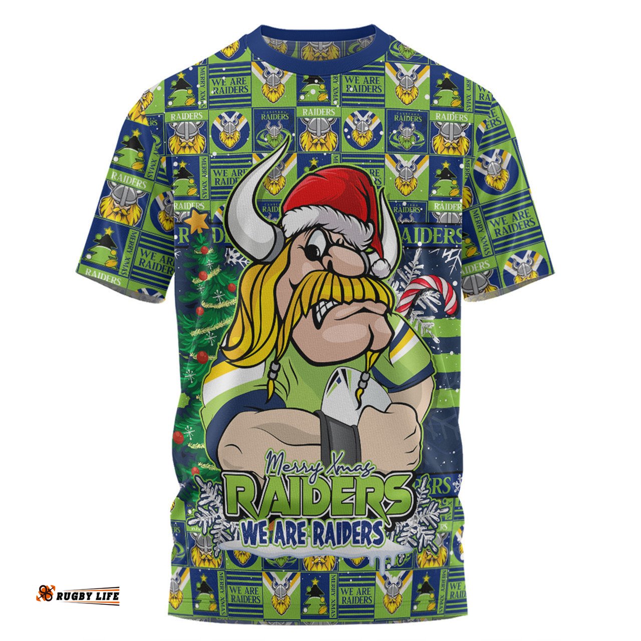 Amazing Aussie Canberra Raiders Merry Ugly Christmas Comic Style T-shirt