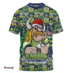 Amazing Aussie Canberra Raiders Merry Ugly Christmas Comic Style T-shirt