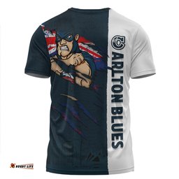 Amazing Aussie Carlton Burning Passion Of Power Scratch Style T-shirt