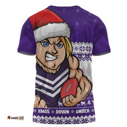 Amazing Aussie Fremantle Merry Christmas Down Under Footy Power Style T-shirt