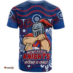 Amazing Aussie Newcastle Knights Aboriginal Inspired Tough Fan Rugby For Life T-shirt