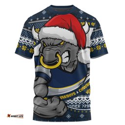 Amazing Aussie North Queensland Cowboys Ugly Knit Style For Christmas Game Fans T-shirt