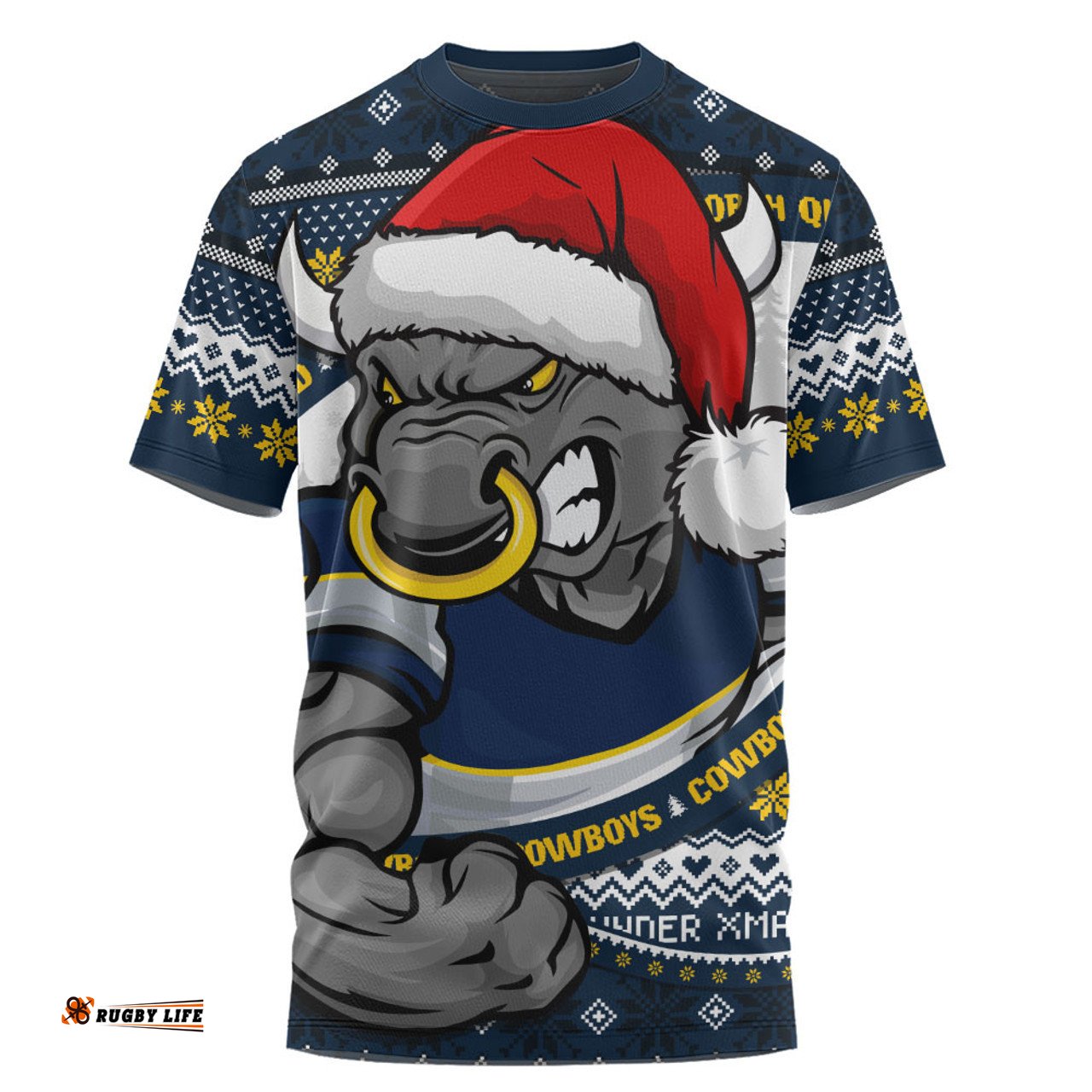 Amazing Aussie North Queensland Cowboys Ugly Knit Style For Christmas Game Fans T-shirt