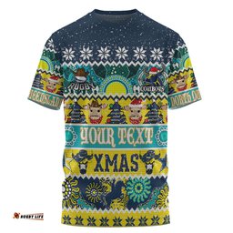 Amazing Aussie North Queensland Cowboys Christmas Aboriginal Custom Indigenous Knitted Ugly Xmas Style  T-shirt