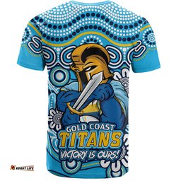 Amazing Aussie Gold Coast Titans Aboriginal Inspired Tough Fan Rugby For Life T-shirt