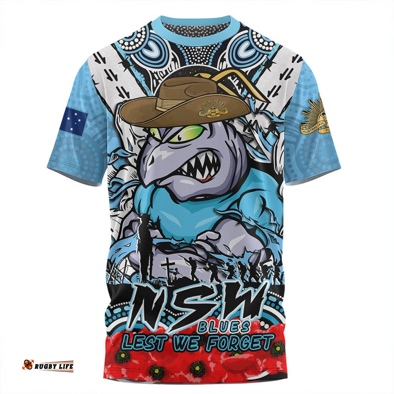 Amazing Aussie New South Wales Blues Ripped Legacy Of The Game The ANZAC Spirit Lives On T-shirt