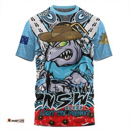 Amazing Aussie New South Wales Blues Ripped Legacy Of The Game The ANZAC Spirit Lives On T-shirt