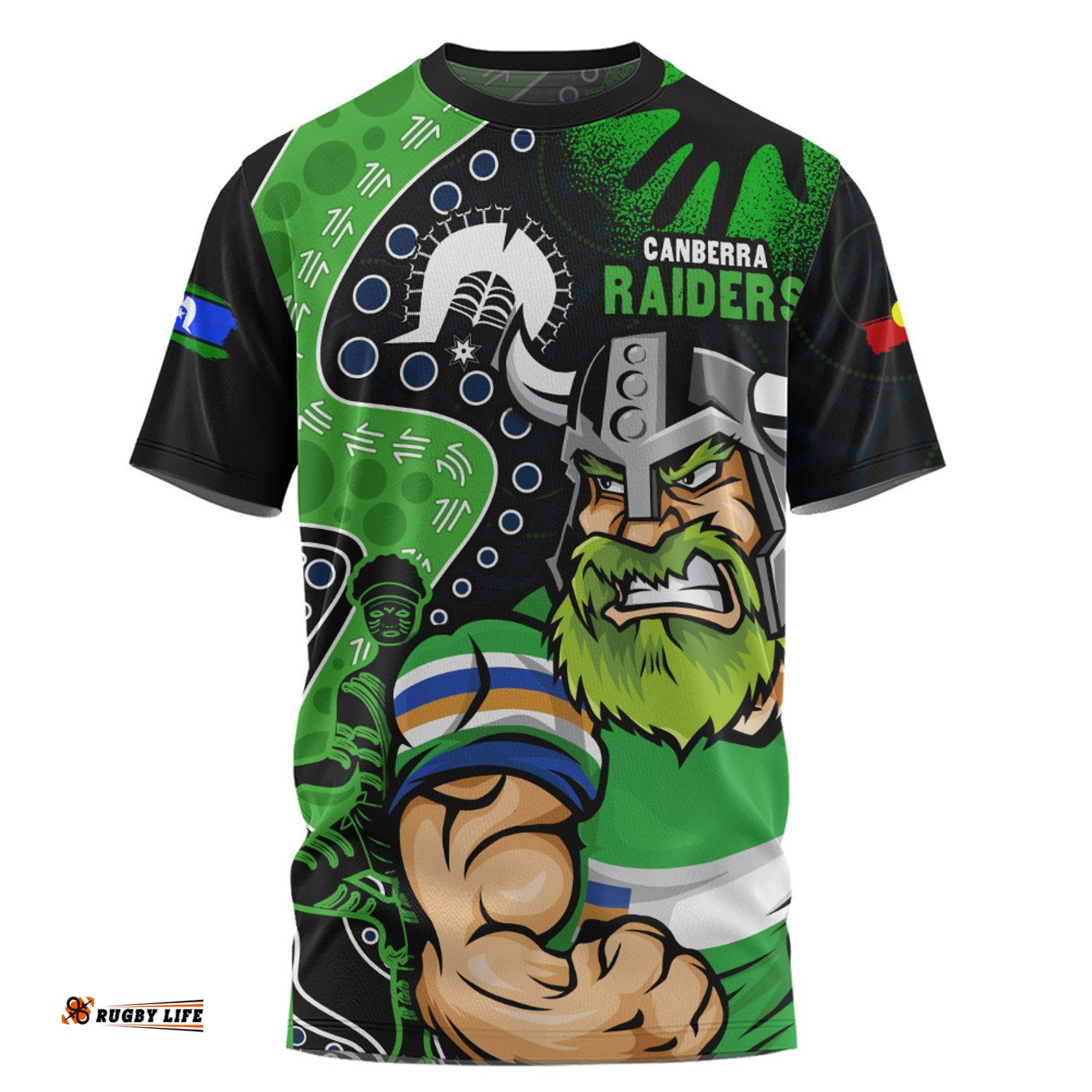 Amazing Aussie Canberra Raiders NAIDOC Indigenous Warrior Spirit T-shirt