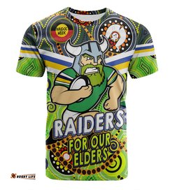 Amazing Aussie Canberra Raiders Naidoc Week Custom Raiders Naidoc For Our Elders Dot Art Style  T-shirt