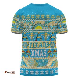Amazing Aussie Gold Coast Titans Christmas Aboriginal Custom Indigenous Knitted Ugly Xmas Style  T-shirt