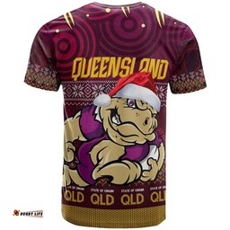 Amazing Aussie Cane Toads Custom Christmas QLD Maroons Cane Toads Aboriginal Inspired  T-shirt
