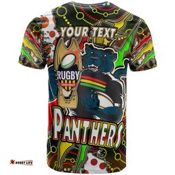 Amazing Aussie Penrith Panthers T Shirt Custom Penrith Panthers Grand Final Aboriginal Art Personalised Player And Number T Shirt T-shirt