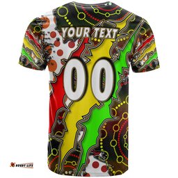 Amazing Aussie Penrith Panthers T Shirt Custom Penrith Panthers Grand Final Aboriginal Art Personalised Player And Number T Shirt T-shirt