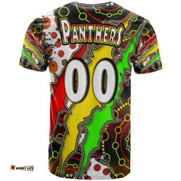 Amazing Aussie Penrith Panthers T Shirt Custom Penrith Panthers Grand Final Aboriginal Art Personalised Player And Number T Shirt T-shirt