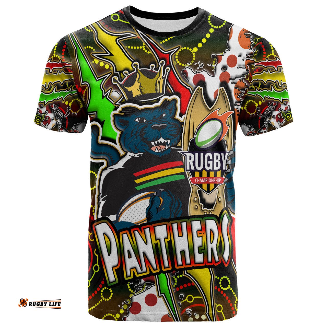 Amazing Aussie Penrith Panthers T Shirt Custom Penrith Panthers Grand Final Aboriginal Art Personalised Player And Number T Shirt T-shirt