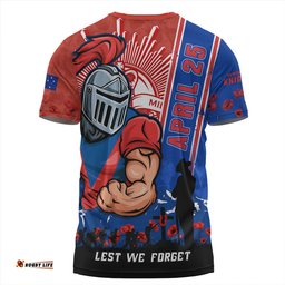 Amazing Aussie Newcastle Knights Anzac Day Lest We Forget Strong Fighting Spirit T-shirt