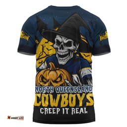 Amazing Aussie North Queensland Cowboys Dark Moon Rugby Halloween Battle Edition T-shirt