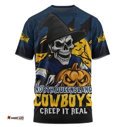 Amazing Aussie North Queensland Cowboys Dark Moon Rugby Halloween Battle Edition T-shirt
