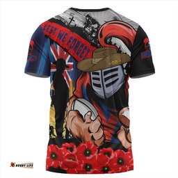 Amazing Aussie Newcastle Knights United In Spirit Anzac Day Tribute T-shirt