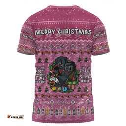 Amazing Aussie Penrith Panthers Christmas Custom Aussie Chrissie Spirit (Pink) T-shirt