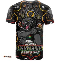 Amazing Aussie Penrith Panthers Aboriginal Pattern Inspired Victory Is Ours T-shirt