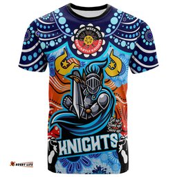 Amazing Aussie Newcastle Knights Naidoc Custom Torres Strait with Aboriginal Inspired  T-shirt