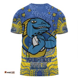 Amazing Aussie Parramatta Eels Custom Custom With Aboriginal Inspired Style Of Dot Painting Patterns  T-shirt