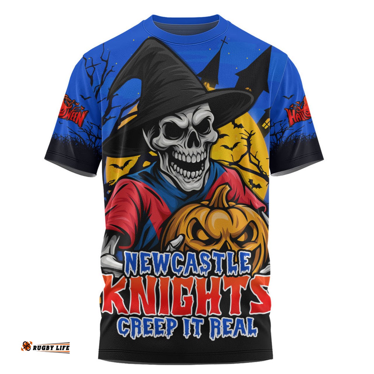 Amazing Aussie Newcastle Knights Dark Moon Rugby Halloween Battle Edition T-shirt