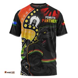 Amazing Aussie Penrith Panthers NAIDOC Indigenous Warrior Spirit T-shirt