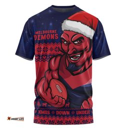 Amazing Aussie Melbourne Merry Christmas Down Under Footy Power Style T-shirt