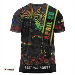 Amazing Aussie Penrith Panthers Anzac Day Lest We Forget Strong Fighting Spirit T-shirt