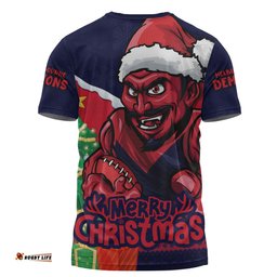 Amazing Aussie Melbourne Santa Scoring Touchdown On Christmas Game Day T-shirt