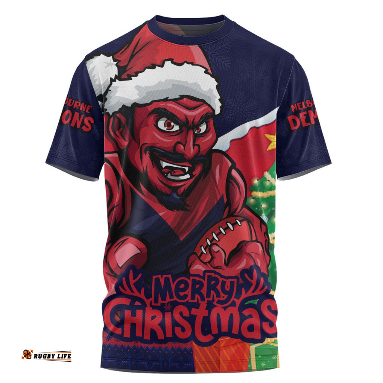 Amazing Aussie Melbourne Santa Scoring Touchdown On Christmas Game Day T-shirt
