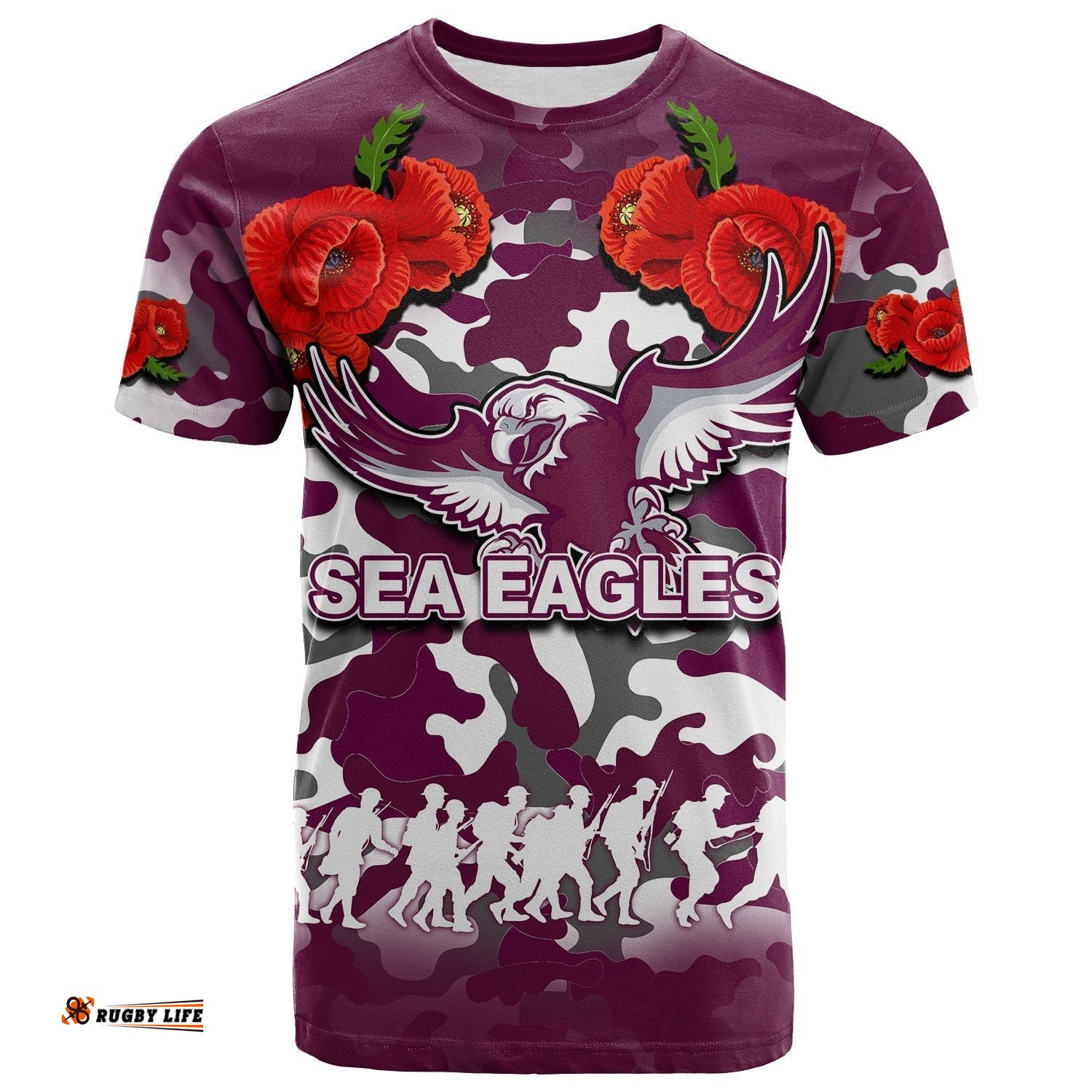 anzac day t shirt sea eagles army style